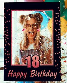 img 1 attached to 🎉 LaVenty Rose Gold 18th Birthday Party Photo Booth Props with 18th Birthday Photo Frame - Ideal for Birthday Celebrations