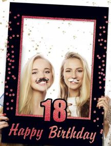 img 2 attached to 🎉 LaVenty Rose Gold 18th Birthday Party Photo Booth Props with 18th Birthday Photo Frame - Ideal for Birthday Celebrations