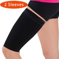 🏀 premium thigh compression sleeve - support for hamstring, quadriceps, and groin injuries - ideal for running, basketball, tennis, and soccer logo