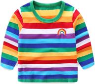 🌈 girls' rainbow striped cotton sleeve t-shirts - tops, tees & blouses collection logo