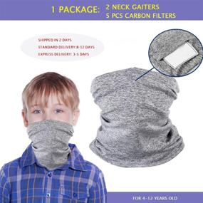 img 2 attached to 🧒 WZIKAI Kids Neck Gaiters Face Scarf: Sun-Protected UV Face Mask with Safety Carbon Filters