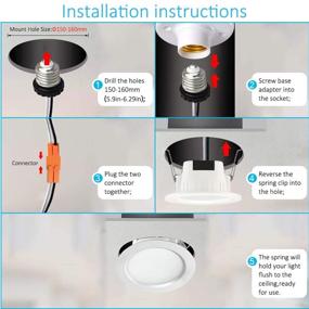 img 3 attached to 💡 Premium 4 Pack 6 Inch LED Recessed Lighting Kit: Enhance Your Space with Energy-Efficient Illumination