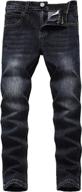 👖 boys' black skinny stretch straight fashion jeans for enhanced style logo