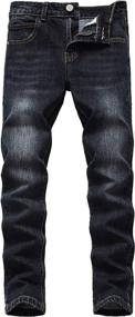 img 4 attached to 👖 Boys' Black Skinny Stretch Straight Fashion Jeans for Enhanced Style
