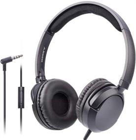 img 4 attached to Avantree 026 Black On Ear Headphones with Microphone - Superior Sound Quality, Long 4.9ft Cord for PC, Laptop, Tablet, Phone