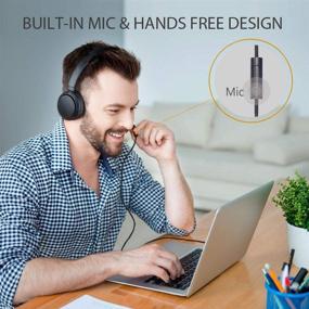 img 1 attached to Avantree 026 Black On Ear Headphones with Microphone - Superior Sound Quality, Long 4.9ft Cord for PC, Laptop, Tablet, Phone