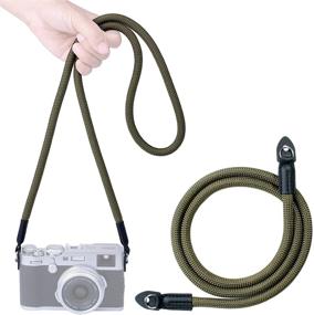 img 4 attached to 📷 Green Climbing Rope Shoulder Strap for Sony A6400 A6000 A6300 A6500 A6100 A6600 RX1R RXIRII RX10 RX10II RX10III RX10IV Cameras - VKO Mirrorless Camera Neck Strap