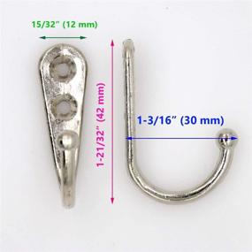 img 3 attached to 8 PCs Silvery Wall Mounted Single Prong Hooks - Wall Hook - Hat Hangers Robe Hooks For Scarf