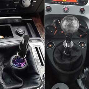 img 3 attached to 🔘 Universal Round Ball Shift Knobs with Adapter - Non Threaded Manual Gear Shifter Knob, Aluminum Weighted Ball Shifter - Gray (12x1.25mm)