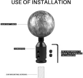 img 1 attached to 🔘 Universal Round Ball Shift Knobs with Adapter - Non Threaded Manual Gear Shifter Knob, Aluminum Weighted Ball Shifter - Gray (12x1.25mm)