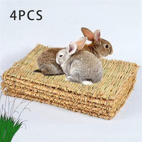 img 3 attached to 🌿 Natural Grass Mat for Rabbits, Bunnies, Guinea Pigs, Chinchillas, Squirrels, Hamsters, Cats, Dogs, and Small Animals - Woven Bed Mat for Optimal Chew Toys and Cozy Rest