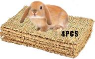 🌿 natural grass mat for rabbits, bunnies, guinea pigs, chinchillas, squirrels, hamsters, cats, dogs, and small animals - woven bed mat for optimal chew toys and cozy rest логотип