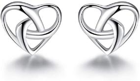 img 4 attached to 💞 Hypoallergenic 925 Sterling Silver Love Knot Heart Mini Stud Earrings for Women and Girls - Minimalist, Cute Cartilage Tragus Studs, Perfect for Eternity Wedding, Dainty Jewelry Gifts for Xmas