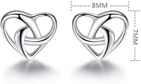 img 3 attached to 💞 Hypoallergenic 925 Sterling Silver Love Knot Heart Mini Stud Earrings for Women and Girls - Minimalist, Cute Cartilage Tragus Studs, Perfect for Eternity Wedding, Dainty Jewelry Gifts for Xmas