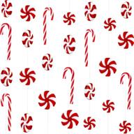 🍬 christmas candy cane swirl garland plastic decoration for xmas party home decor - red and white logo