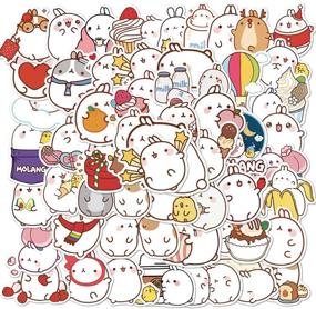 img 3 attached to 🐇 Cute Molang Rabbit Stickers: 50pcs for Water Bottles, Laptop, Hydroflasks, Phone, Notebook, Scrapbook, Bike, Luggage, Snowboard - Lovely Cartoon Design