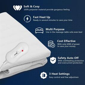 img 3 attached to 🌡️ Giantex Standard Massage Table Warmer: Spa Table Heating Pad with 3 Heat Settings, Auto Overheat Protection, Portable Electric Table Warmers