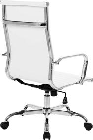 img 2 attached to 🪑 LANSDUN Contemporary High Back Office Chair | Leather Ribbed Swivel Tilt | Adjustable Home Computer Desk Chair with Armrest | Executive Ergonomic Design | White