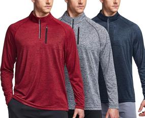 img 3 attached to 🏃 ATHLIO 3-Pack Men's Quick Dry 1/4 Zip Pullover: UV Sun Protection for Outdoor Running, Athletic Shirt