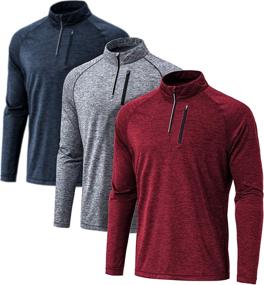 img 4 attached to 🏃 ATHLIO 3-Pack Men's Quick Dry 1/4 Zip Pullover: UV Sun Protection for Outdoor Running, Athletic Shirt