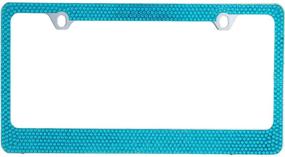 img 4 attached to 🔹 BLVD-LPF OBEY YOUR LUXURY: Spark Up Your Ride with the Popular Bling 7 Row Blue Color Crystal Metal Chrome License Plate Frame