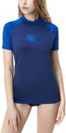tsla women's upf 50+ rash guard short sleeve - uv/spf surf swim shirts for water beach- swimsuit top logo