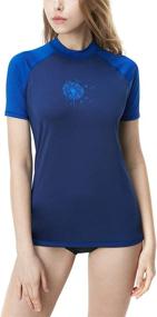 img 4 attached to TSLA Women's UPF 50+ Rash Guard Short Sleeve - UV/SPF Surf Swim Shirts for Water Beach- Swimsuit Top
