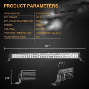 img 1 attached to 🚗 DaSen 30-Inch 180W High Power Curved LED Light Bar + Roof Mount Bracket & Wiring Kit | Compatible with Polaris RZR 900 1000 800