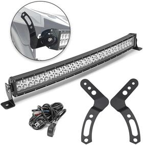 img 4 attached to 🚗 DaSen 30-Inch 180W High Power Curved LED Light Bar + Roof Mount Bracket & Wiring Kit | Compatible with Polaris RZR 900 1000 800