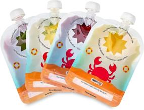 img 3 attached to 🍏 Reusable Food Pouches - 6 Large Refillable Squeeze Pouches Loved by Kids of All Ages