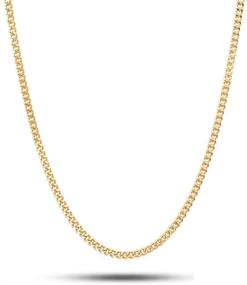 img 4 attached to High-Quality 18K Solid Gold Curb Link Chain Necklace - Made in Italy, 1.8MM-7MM Thickness Options