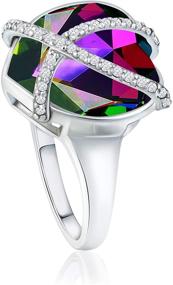 img 2 attached to CRYSTAL ICE European Colored Crystal with Silver-tone and Sparkling Cubic Zirconia Accents