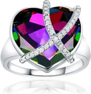crystal ice european colored crystal with silver-tone and sparkling cubic zirconia accents logo