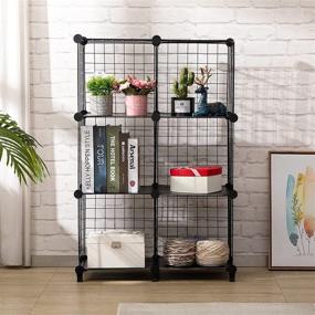 img 1 attached to PARANTA 6 Cube Wire Storage Organizer Shelf: Stackable Bins for Closet, Multi-use DIY Standing Units for Books, Toys, Clothes, Tools