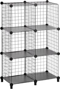 img 3 attached to PARANTA 6 Cube Wire Storage Organizer Shelf: Stackable Bins for Closet, Multi-use DIY Standing Units for Books, Toys, Clothes, Tools