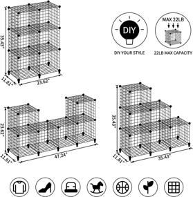 img 2 attached to PARANTA 6 Cube Wire Storage Organizer Shelf: Stackable Bins for Closet, Multi-use DIY Standing Units for Books, Toys, Clothes, Tools