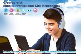 img 1 attached to 🎧 SIMOLIO Kids Headphones - 2 Pack for Boys and Girls, Teens Bluetooth Headphones with Hearing Protection, Wireless Children Headphones with EVA Case for School and Travel (Grey/Mint)