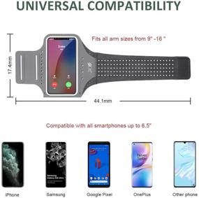 img 3 attached to 📱 MILPROX Cell Phone Armband - Waterproof Universal Phone Arm Holder with Adjustable Elastic Band & Card Holder - Fits All Phones up to 6.5 Inches (iPhone, Samsung, LG, Pixel) - Gray - Ideal for Gym and Hiking