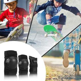 img 3 attached to 🛹 Ultimate Protective Gear Set: Knee Pads, Elbow Pads & Wrist Guards for Skateboarding, Roller Skating, Snowboarding & More - S/M/L Sizes Available