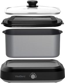 img 3 attached to 🥘 West Bend 87906 Versatility Slow Cooker Large Capacity Non-Stick Dishwasher Safe Variable Temp Control with Travel Lid & Thermal Carrying Case, 6-Quart, Silver