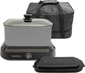 img 2 attached to 🥘 West Bend 87906 Versatility Slow Cooker Large Capacity Non-Stick Dishwasher Safe Variable Temp Control with Travel Lid & Thermal Carrying Case, 6-Quart, Silver