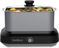 🥘 west bend 87906 versatility slow cooker large capacity non-stick dishwasher safe variable temp control with travel lid & thermal carrying case, 6-quart, silver логотип