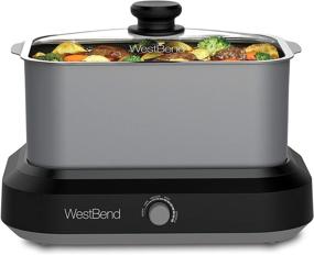 img 4 attached to 🥘 West Bend 87906 Versatility Slow Cooker Large Capacity Non-Stick Dishwasher Safe Variable Temp Control with Travel Lid & Thermal Carrying Case, 6-Quart, Silver