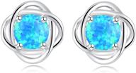 💐 cinily opal flower stud earrings for women & teen girls - rhodium plated hypoallergenic gemstone jewelry gift (10-12mm) logo