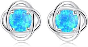 img 4 attached to 💐 CiNily Opal Flower Stud Earrings for Women & Teen Girls - Rhodium Plated Hypoallergenic Gemstone Jewelry Gift (10-12mm)