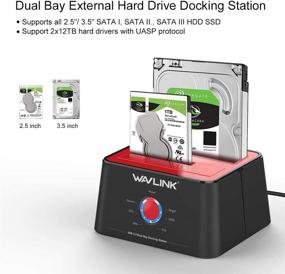 img 3 attached to WAVLINK USB 3.0 Dual-Bay Hard Drive Docking Station - Supports SATA I/II/III (6Gbps) HDD/SSD - Offline Clone/Backup/UASP - 12TBx2 Capacity