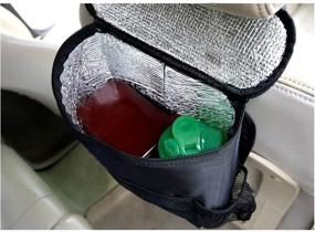 img 3 attached to 🚗 KAFEEK Car Seat Organizer: Convenient Multi-Pocket Travel Storage Bag with Insulated Cooler and Bottle Holder - Heat-Preservation Included