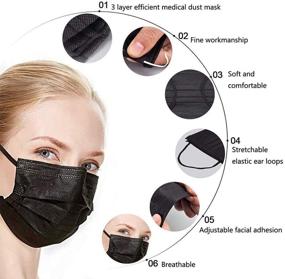 img 2 attached to 💨 Hyegiir Disposable Face Masks: Individually Wrapped, Breathable Protection