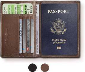 img 3 attached to 🧳 Folding Leather Passport Holder with Blocking - Ideal Travel Accessory for Passport Covers