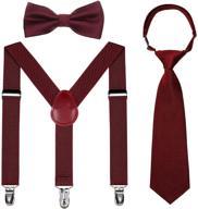 👔 boys' accessories: kids suspender set with bowtie and necktie logo